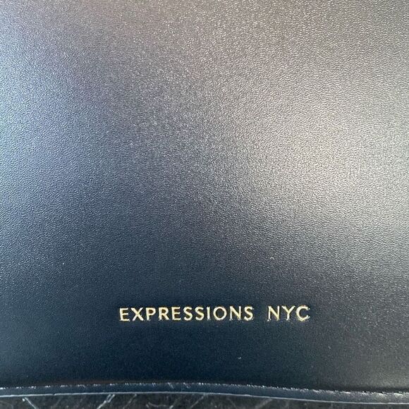 Expressions NYC Black Crossbody Handbag In A Unique Hexagon Shape - Picture 2 of 9